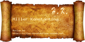 Hiller Konstantina névjegykártya